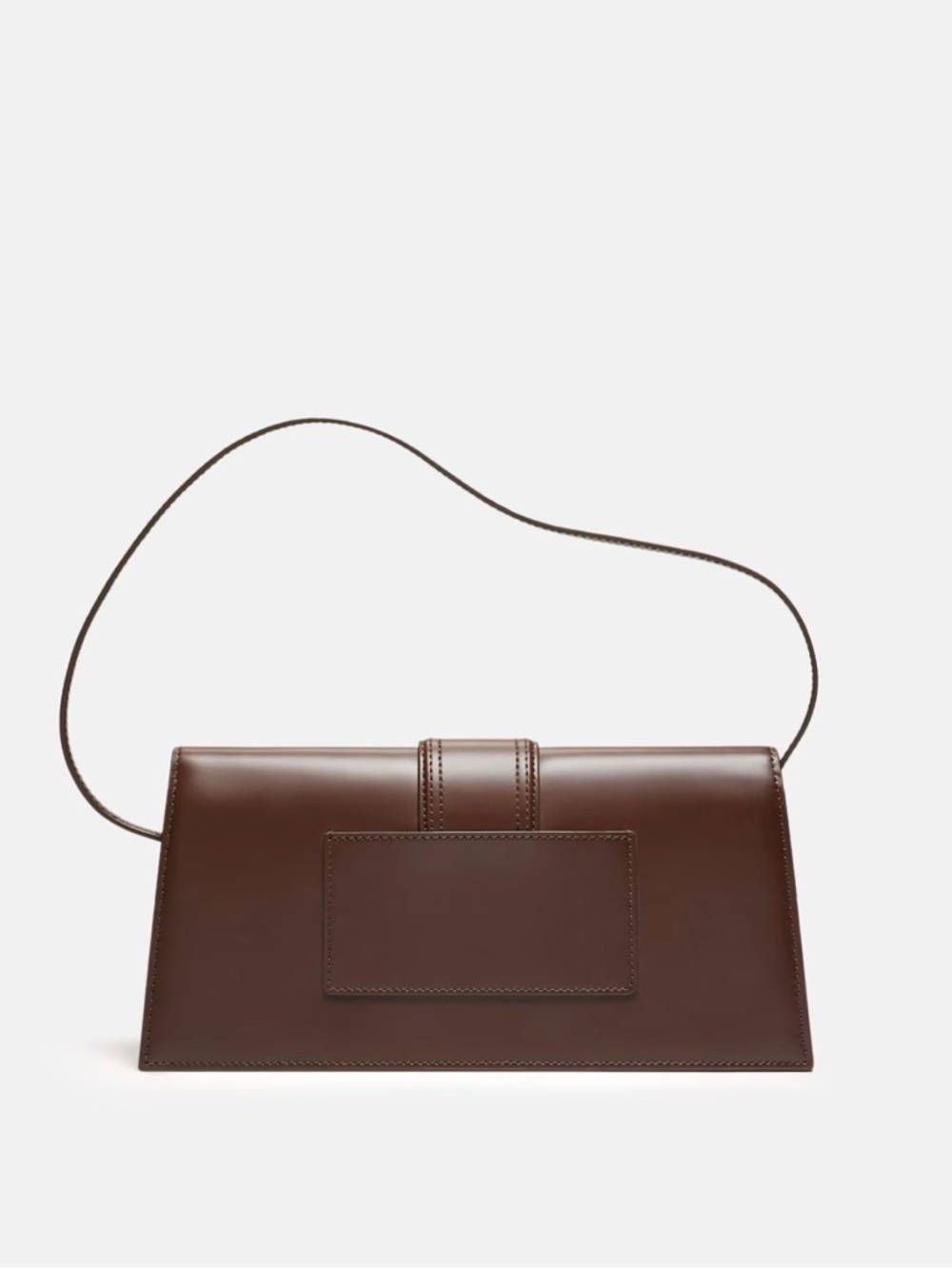 Jacquemus Dark Brown Leather Shoulder Bag with Gold Logo - Picture 2 of 3